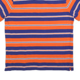 CHAPS Mens Orange & Blue Striped Short Sleeve Polo Shirt XL Classic Cotton Blend