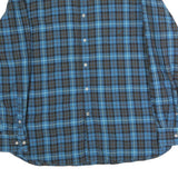 NAUTICA Mens Blue & Brown Check Shirt XL Classic Fit Cotton Long Sleeve Button