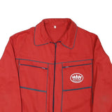 Mens Red Workwear Cotton Blend Zip Jacket L Logo Beer Commerce Plain