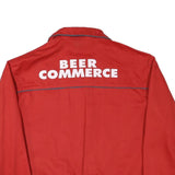 Mens Red Workwear Cotton Blend Zip Jacket L Logo Beer Commerce Plain