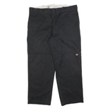 DICKIES Mens Black Cotton Blend Regular Fit Straight Leg Trousers W42 L30