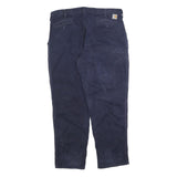 CARHARTT Mens Navy Blue Regular Fit Straight Leg Trousers W40 L32 Cotton Blend