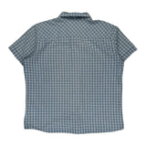Mustang Checked Short Sleeve Shirt - XL Blue Cotton