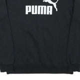 PUMA Mens Black Cotton Blend Crew Neck Sweatshirt M Logo Print Casual