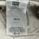 Levis 501 Jeans - 35W 31L Brown Cotton