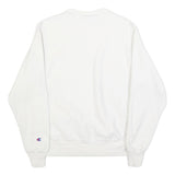 CHAMPION REVERSE WEAVE Mens White Crew Neck S Embroidered Logo Sweatshirt