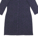 WHITE STUFF Womens Purple Cotton Blend Shift Dress Jersey 3/4 Sleeve UK 12
