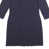 WHITE STUFF Womens Purple Cotton Blend Shift Dress Jersey 3/4 Sleeve UK 12