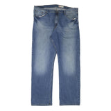 WRANGLER Mens Regular Fit Blue Denim Jeans W40 L33 Classic Zip Closure
