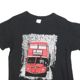 Womens Black London Bus Graphic T-Shirt M Short Sleeve Crew Neck Cotton Blend