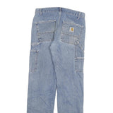 CARHARTT Mens Slim Light Blue Denim Jeans W29 L34 Zip Closure Cotton Blend