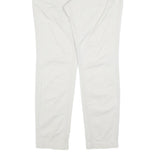 H&M Womens Cotton Blend White Slim Tapered Trousers W34 L32 Casual Smartwear