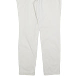 H&M Womens Cotton Blend White Slim Tapered Trousers W34 L32 Casual Smartwear