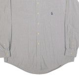 NAUTICA Mens Grey & Blue Tiny Check Long Sleeve Shirt L Classic Cotton