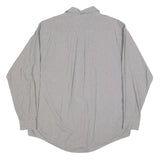NAUTICA Mens Grey & Blue Tiny Check Long Sleeve Shirt L Classic Cotton