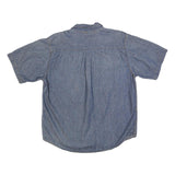 ROUTE 66 Mens Blue Denim Shirt L Cotton Casual Short Sleeve Button Pocket