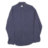 ARMANI COLLEZIONI Mens Blue & White Striped Shirt M Elegant Formal Cotton Blend