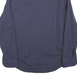 ARMANI COLLEZIONI Mens Blue & White Striped Shirt M Elegant Formal Cotton Blend