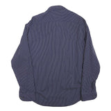 ARMANI COLLEZIONI Mens Blue & White Striped Shirt M Elegant Formal Cotton Blend