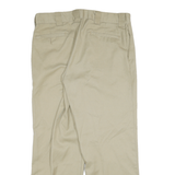 DICKIES Mens Cotton Blend Beige Regular Fit Straight Leg Trousers W36 L30