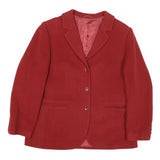 Womens Red Plain Button Jacket M Polyester Blend Classic Tailored
