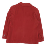 Womens Red Plain Button Jacket M Polyester Blend Classic Tailored
