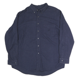 CHAPS Mens Blue Plain Shirt XL Button-Down Collar Cotton Casual Long Sleeve