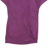 TED BAKER Womens Purple Cotton Blend Cowl Neck Short Sleeve Top S Stylish