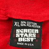 Made In USA Single Stitch Screen Stars T-Shirt - XL Red Cotton Blend