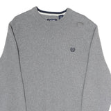 CHAPS Mens Grey Patterned Jumper Crew Neck Basic Knit L Classic Stylish Comfort