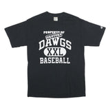 GILDAN Mens Black Okotoks Dawgs Baseball Graphic T-Shirt M Short Sleeve Crew