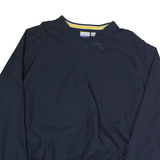 REEBOK Mens Navy Polyester Blend Jacket 2XL Plain Casual Lightweight Pullover