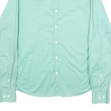 DKNY Mens Green Cotton Blend Shirt M Button Down Casual Long Sleeve