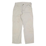 CARHARTT Mens Cotton Blend Beige Regular Fit Straight Leg Trousers W32 L30