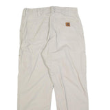 CARHARTT Mens Cotton Blend Beige Regular Fit Straight Leg Trousers W32 L30