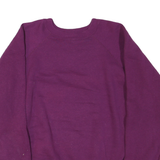 TULTEX Womens Purple Cotton Blend Crew Neck Sweatshirt L Casual Pullover