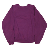TULTEX Womens Purple Cotton Blend Crew Neck Sweatshirt L Casual Pullover