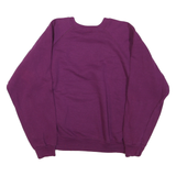 TULTEX Womens Purple Cotton Blend Crew Neck Sweatshirt L Casual Pullover