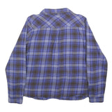 WOOLRICH Womens Blue & Grey Plaid Shirt Long Sleeve Button L Casual Flannel