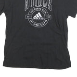 ADIDAS Mens Black Graphic T-Shirt L Short Sleeve Crew Neck Logo Print