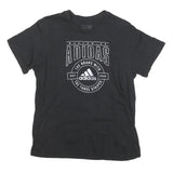 ADIDAS Mens Black Graphic T-Shirt L Short Sleeve Crew Neck Logo Print