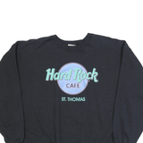 HARD ROCK CAFE Womens Black St Thomas Crew Neck XL Cotton Blend Sweatshirt