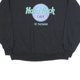 HARD ROCK CAFE Womens Black St Thomas Crew Neck XL Cotton Blend Sweatshirt