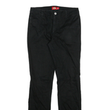 DICKIES Womens Cotton Blend Black Slim Straight Leg Trousers W28 L31 Workwear