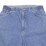 LEE Womens Denim Blue Casual Shorts M W32 Elastic Waistband Vintage Style