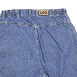 LEE Womens Denim Blue Casual Shorts M W32 Elastic Waistband Vintage Style