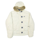 HELLY HANSEN Womens White Puffer Jacket L Polyester Blend Insulated Winterwear