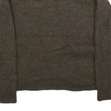 BRENDA HORNE Womens Brown Patterned Button Up Chunky Knit XS Cable Knit Jumper