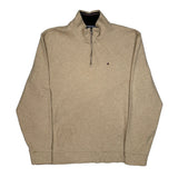 Tommy Hilfiger 1/4 Zip - XL Beige Cotton