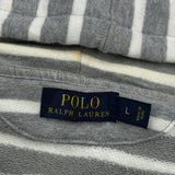 Polo By Ralph Lauren Striped Hoodie - Large Gray Cotton